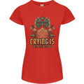 Playing Games RPG Role Crying Free Action Womens Petite Cut T-Shirt Red