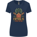 Playing Games RPG Role Crying Free Action Womens Wider Cut T-Shirt Navy Blue