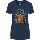 Playing Games RPG Role Crying Free Action Womens Wider Cut T-Shirt Navy Blue