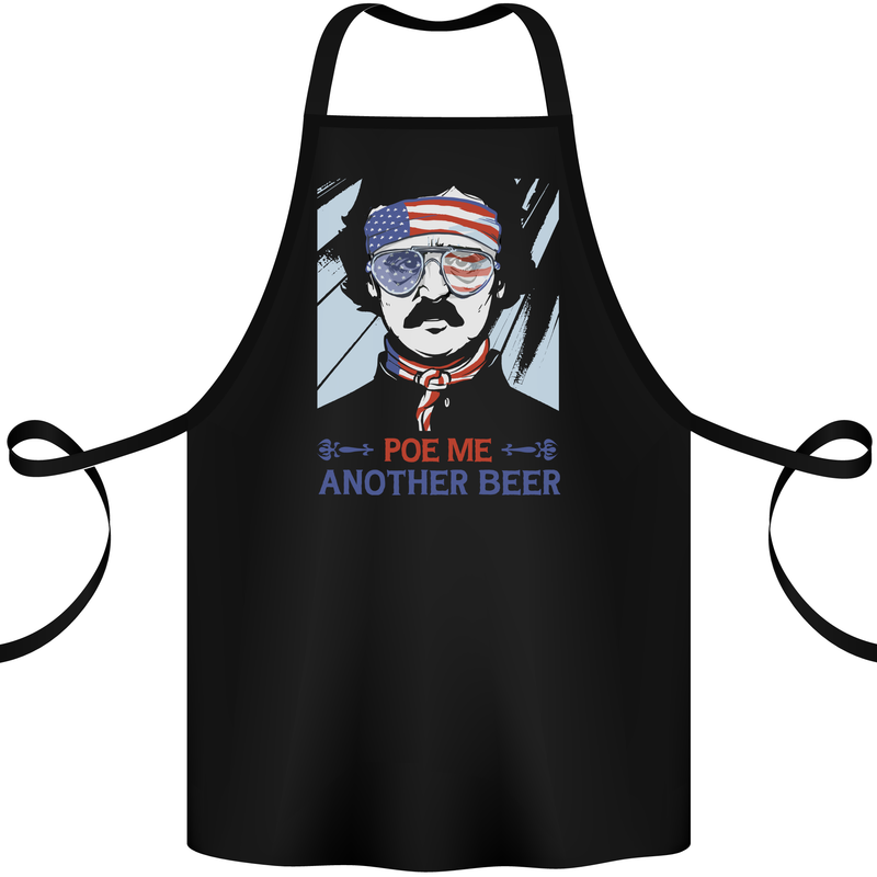 Poe Me Another Beer Funny Edgar Alcohol Cotton Apron 100% Organic Black