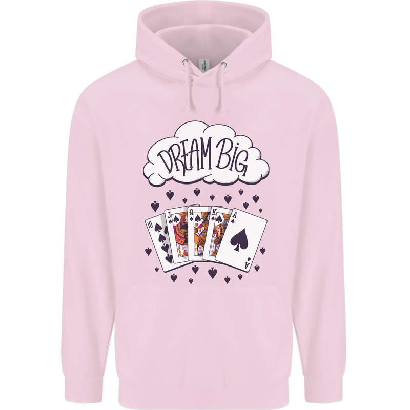 Poker Dream Big Mens 80% Cotton Hoodie Light Pink