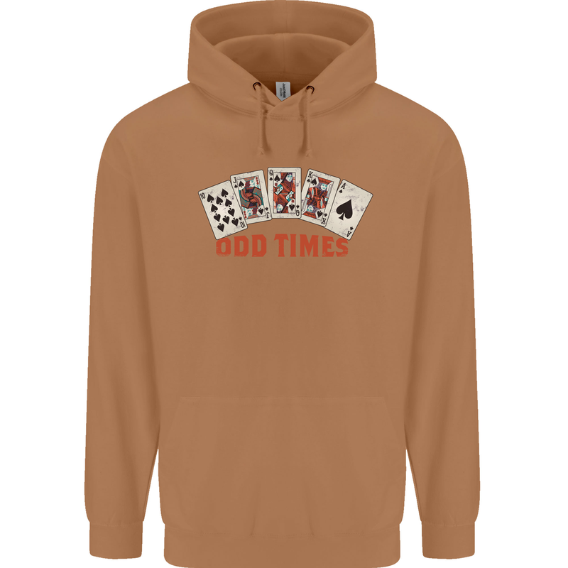 Poker Odd Times Funny Mens 80% Cotton Hoodie Caramel Latte