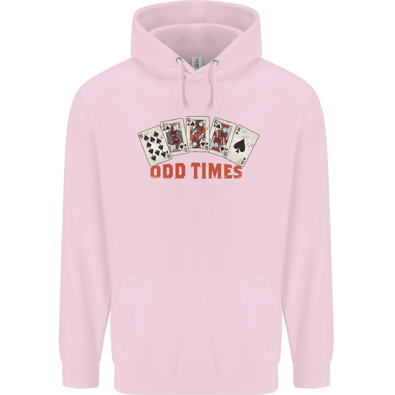 Poker Odd Times Funny Mens 80% Cotton Hoodie Light Pink