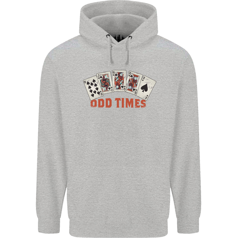 Poker Odd Times Funny Mens 80% Cotton Hoodie Sports Grey