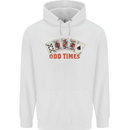 Poker Odd Times Funny Mens 80% Cotton Hoodie White