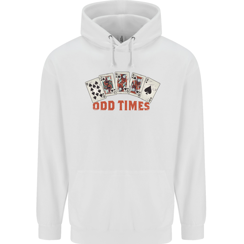 Poker Odd Times Funny Mens 80% Cotton Hoodie White