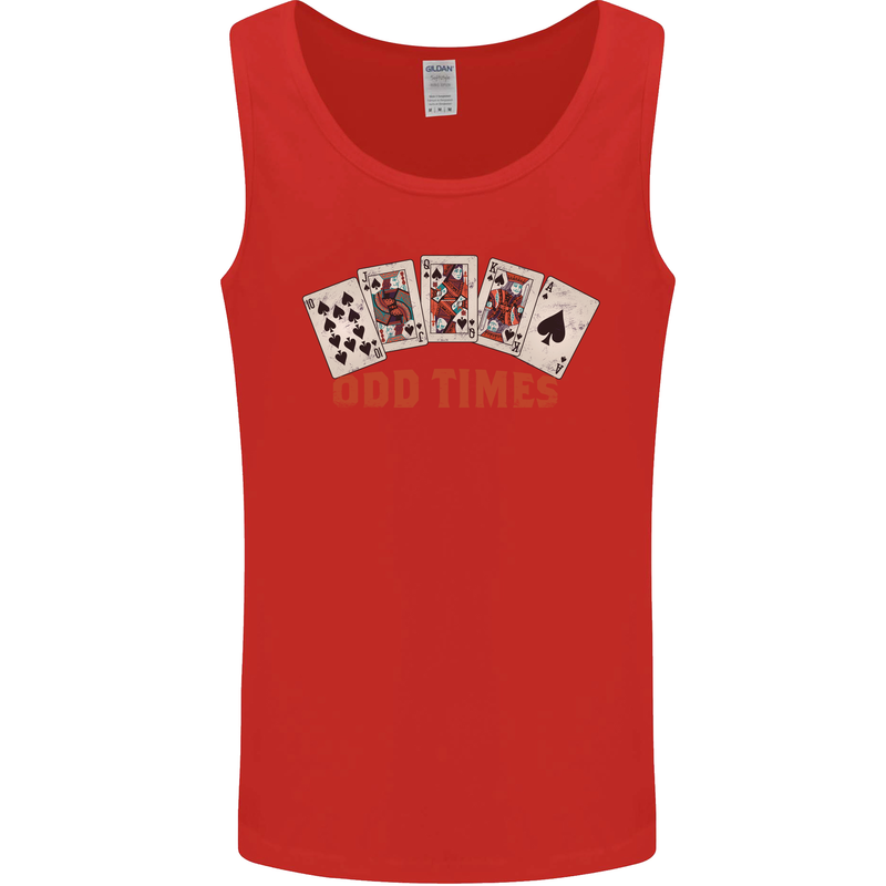 Poker Odd Times Funny Mens Vest Tank Top Red