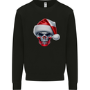 Poland Christmas Skull Xmas Polish Biker Flag Kids Sweatshirt Jumper Black