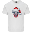 Poland Christmas Skull Xmas Polish Biker Flag Mens Cotton T-Shirt Tee Top White