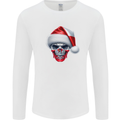 Poland Christmas Skull Xmas Polish Biker Flag Mens Long Sleeve T-Shirt White