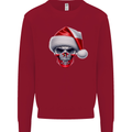 Poland Christmas Skull Xmas Polish Biker Flag Mens Sweatshirt Jumper Red