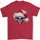Poland Christmas Skull Xmas Polish Biker Flag Mens T-Shirt 100% Cotton Red