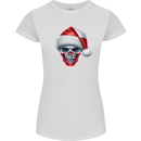 Poland Christmas Skull Xmas Polish Biker Flag Womens Petite Cut T-Shirt White