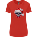 Poland Christmas Skull Xmas Polish Biker Flag Womens Wider Cut T-Shirt Red