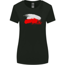 Poland Football Distressed Flag Womens Wider Cut T-Shirt Black