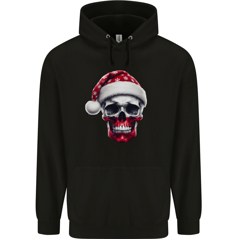 Polish Christmas Skull Xmas Poland Biker Flag Childrens Kids Hoodie Black