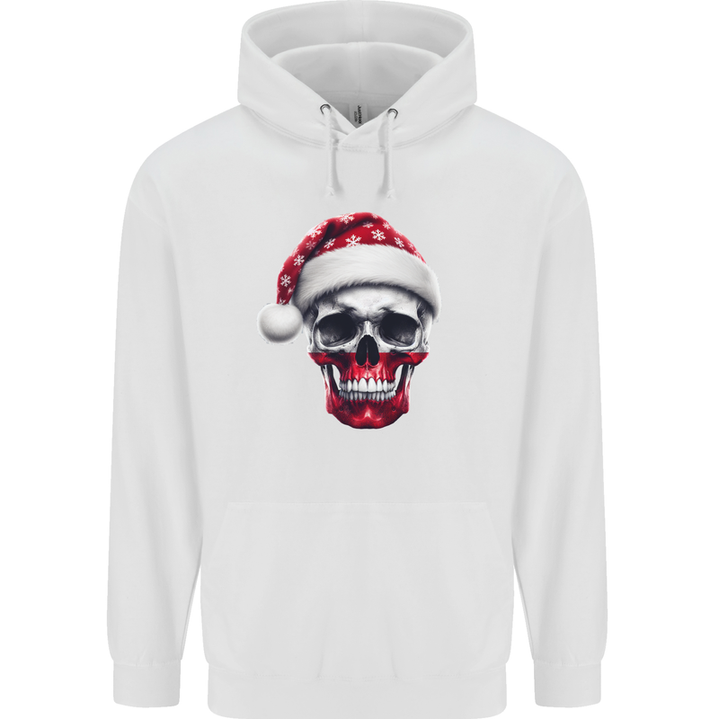 Polish Christmas Skull Xmas Poland Biker Flag Childrens Kids Hoodie White