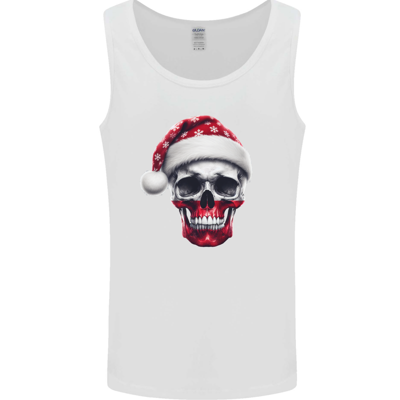 Polish Christmas Skull Xmas Poland Biker Flag Mens Vest Tank Top White