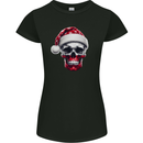 Polish Christmas Skull Xmas Poland Biker Flag Womens Petite Cut T-Shirt Black