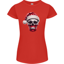 Polish Christmas Skull Xmas Poland Biker Flag Womens Petite Cut T-Shirt Red
