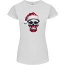 Polish Christmas Skull Xmas Poland Biker Flag Womens Petite Cut T-Shirt White