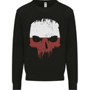 Polish Skull Poland Gym Flag Biker Kids Sweatshirt Jumper Black