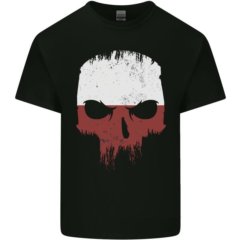 Polish Skull Poland Gym Flag Biker Kids T-Shirt Childrens Black