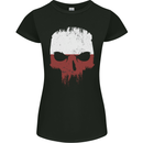 Polish Skull Poland Gym Flag Biker Womens Petite Cut T-Shirt Black