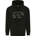 Polygon Grizzly Bear Childrens Kids Hoodie Black