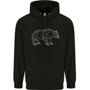 Polygon Grizzly Bear Mens 80% Cotton Hoodie Black