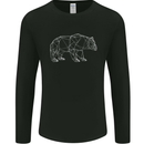 Polygon Grizzly Bear Mens Long Sleeve T-Shirt Black