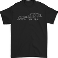 Polygon Grizzly Bear and Cub Mens Gildan Cotton T-Shirt Black