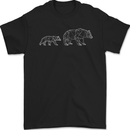 Polygon Grizzly Bear and Cub Mens Gildan Cotton T-Shirt Black
