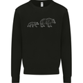Polygon Grizzly Bear and Cub Mens Sweatshirt Jumper Black
