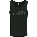 Polygon Grizzly Bear and Cub Mens Vest Tank Top Black