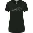 Polygon Grizzly Bear and Cub Womens Wider Cut T-Shirt Black