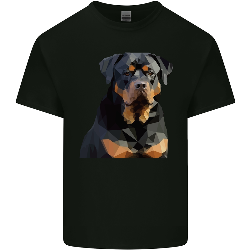 Polygon Rottweiler Dog Kids T-Shirt Childrens Black