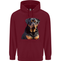Polygon Rottweiler Dog Mens 80% Cotton Hoodie Maroon