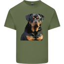 Polygon Rottweiler Dog Mens Cotton T-Shirt Tee Top Military Green