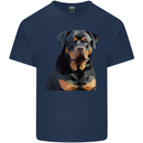 Polygon Rottweiler Dog Mens Cotton T-Shirt Tee Top Navy Blue