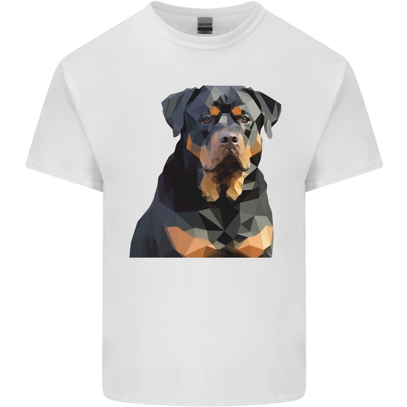 Polygon Rottweiler Dog Mens Cotton T-Shirt Tee Top White