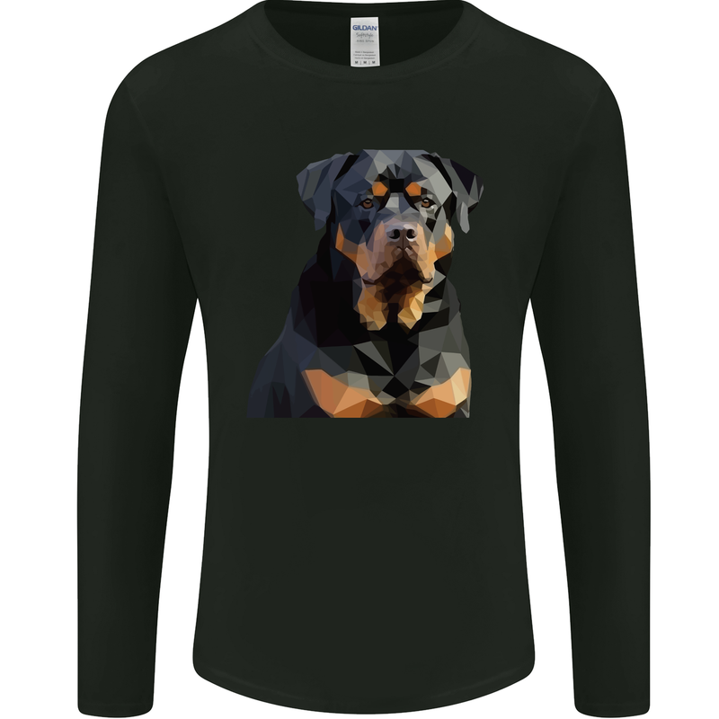 Polygon Rottweiler Dog Mens Long Sleeve T-Shirt Black