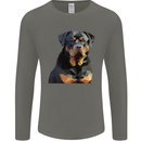 Polygon Rottweiler Dog Mens Long Sleeve T-Shirt Charcoal