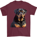 Polygon Rottweiler Dog Mens T-Shirt 100% Cotton Maroon