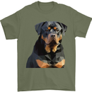 Polygon Rottweiler Dog Mens T-Shirt 100% Cotton Military Green