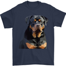 Polygon Rottweiler Dog Mens T-Shirt 100% Cotton Navy Blue