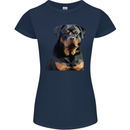 Polygon Rottweiler Dog Womens Petite Cut T-Shirt Navy Blue