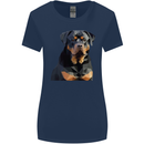 Polygon Rottweiler Dog Womens Wider Cut T-Shirt Navy Blue