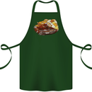 Polygonal Chameleon Cotton Apron 100% Organic Forest Green