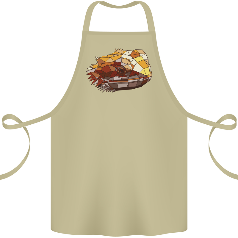 Polygonal Chameleon Cotton Apron 100% Organic Khaki